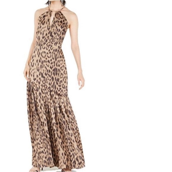 Bar III Brown Leopard Print maxi Dress - Picture 1 of 9